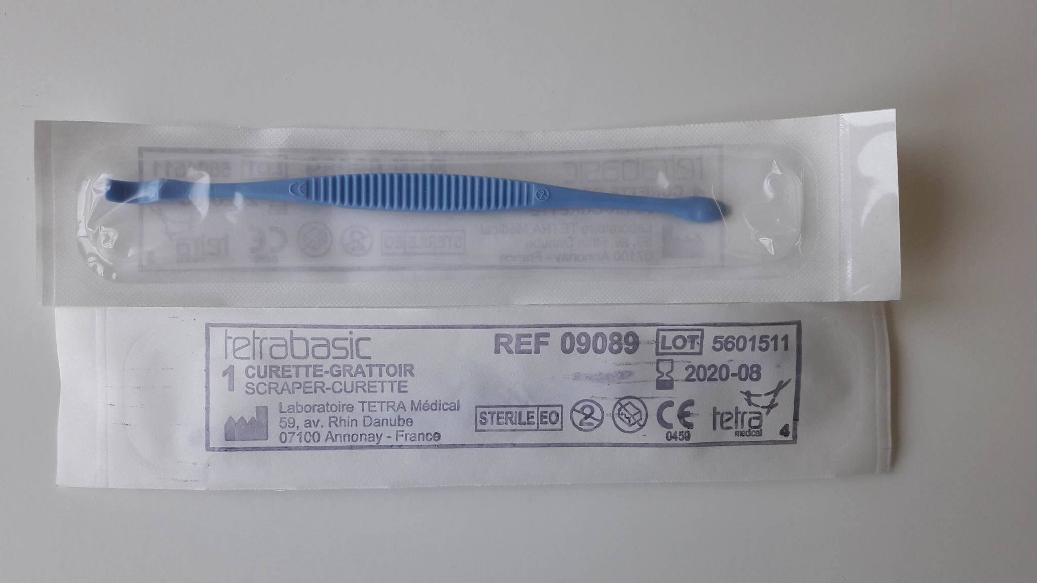 Curette grattoir plastique 14 cm - Stérile — J-Medical